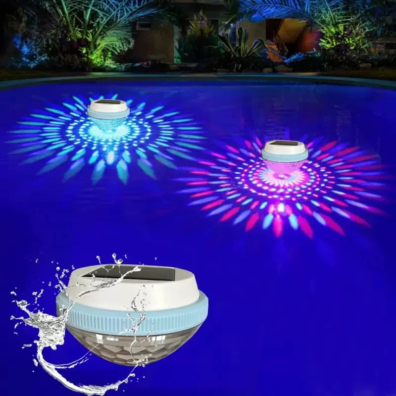 Solar floating LED pool light